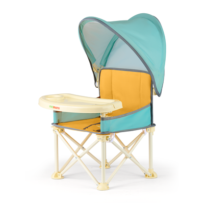 Minimono PlusUp Portable High Chair with Canopy | Yellow - Green